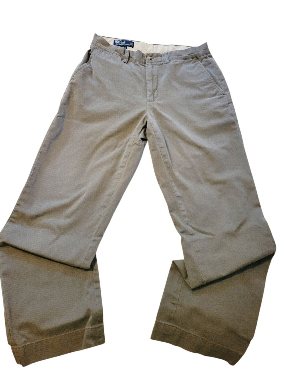Vintage Polo Ralph Lauren Preston 100% Cotton Chino Trousers Gray Mens 30X30